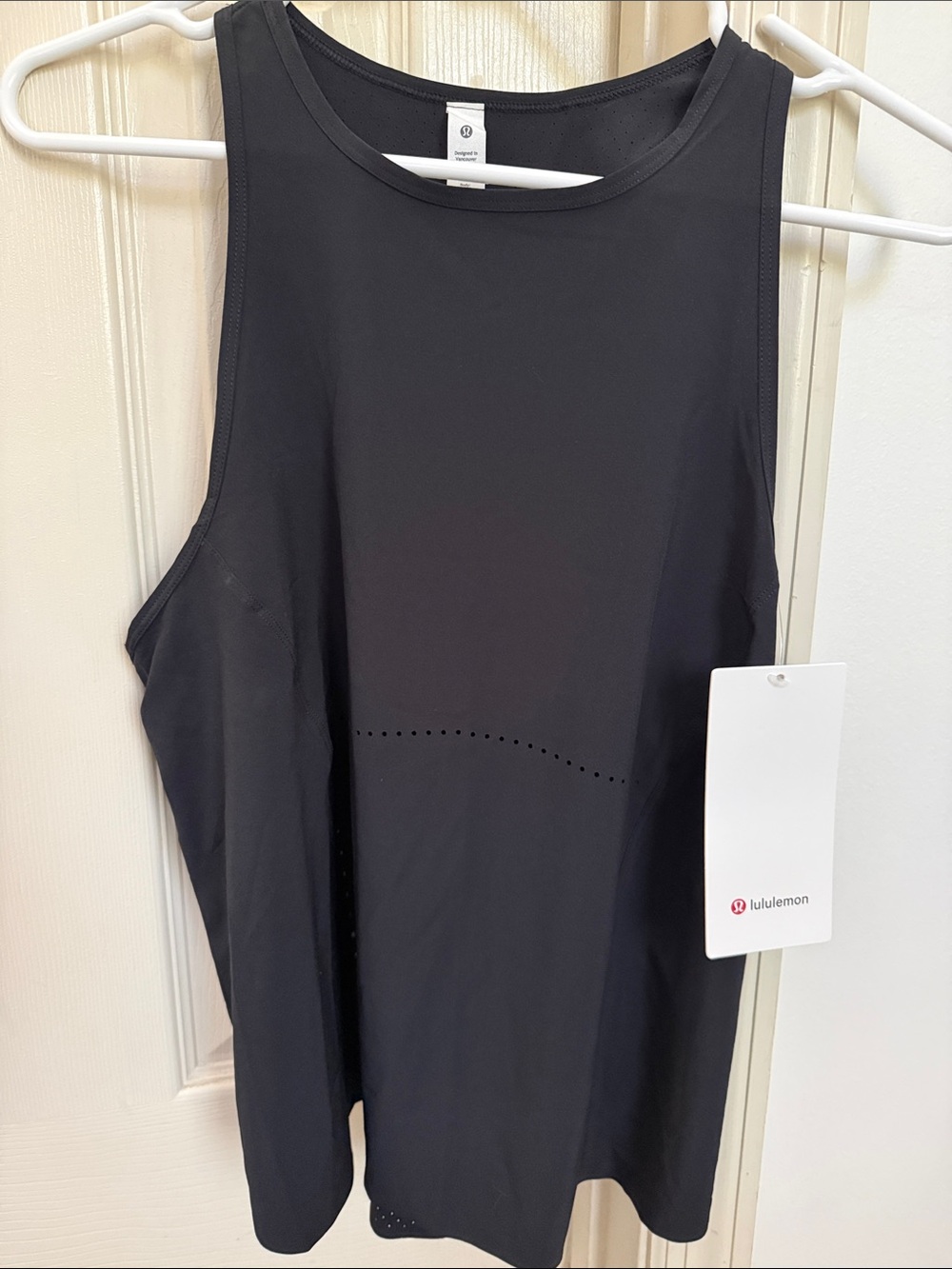 lululemon athletica Black Perforated Performance Tank Top